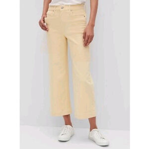 Banana Republic High Rise Pale Citrus Wide Leg Spring Crop Pants Size 31/12